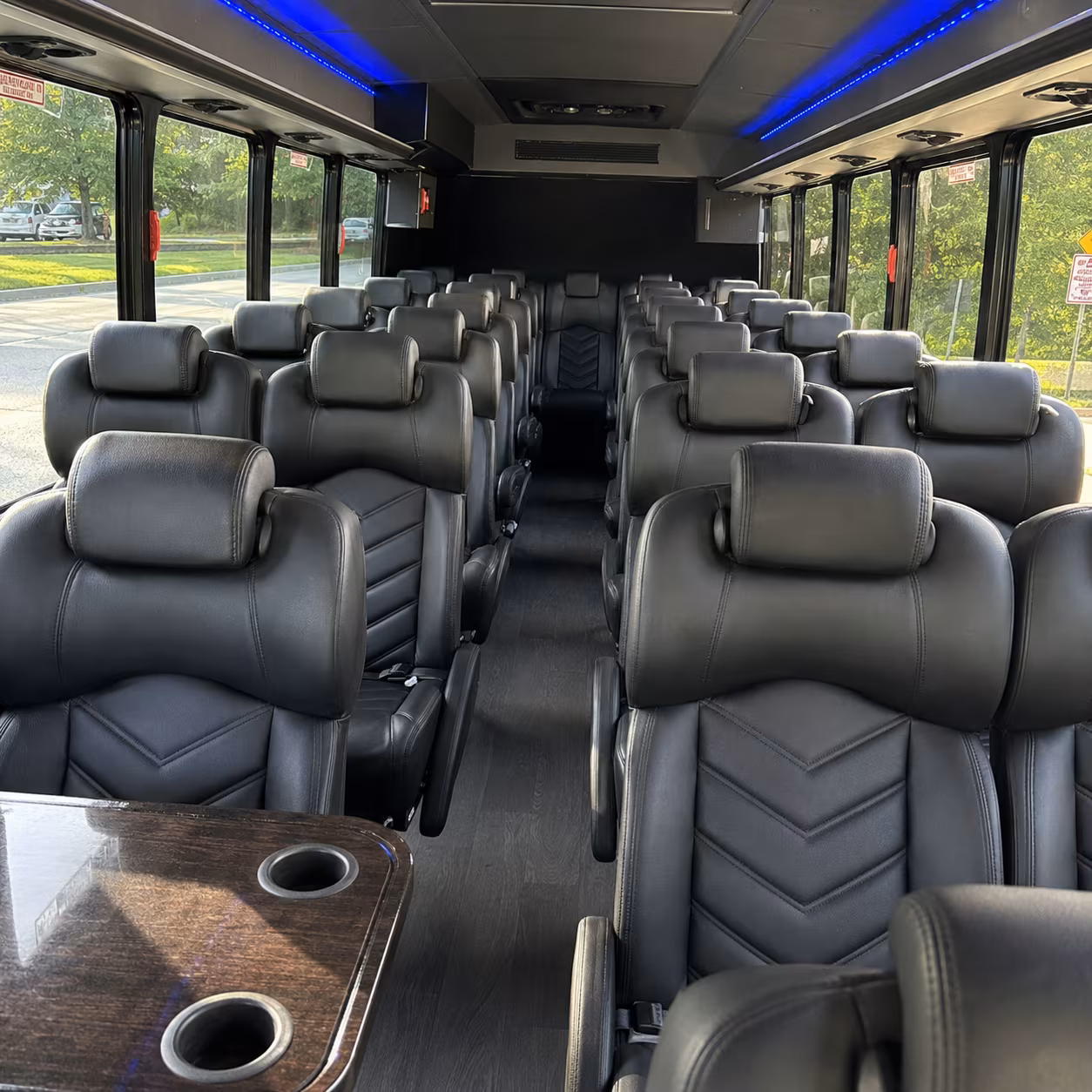 cape coral 28 passenger minibus interior