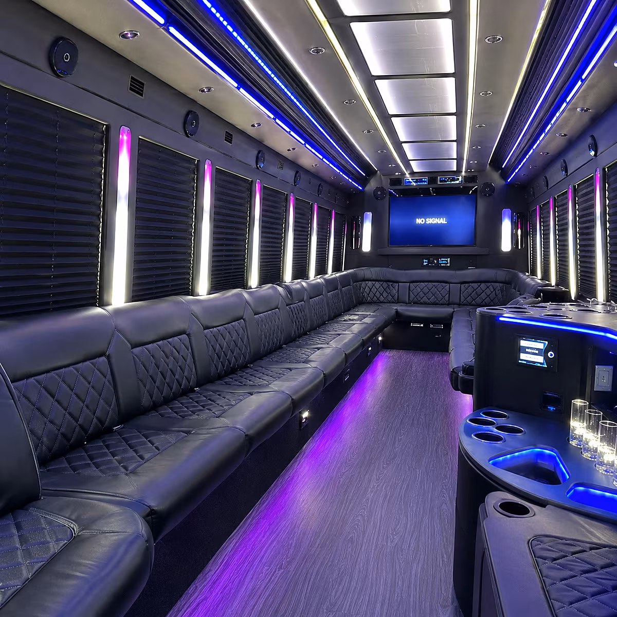 cape coral 30 passenger party bus inside