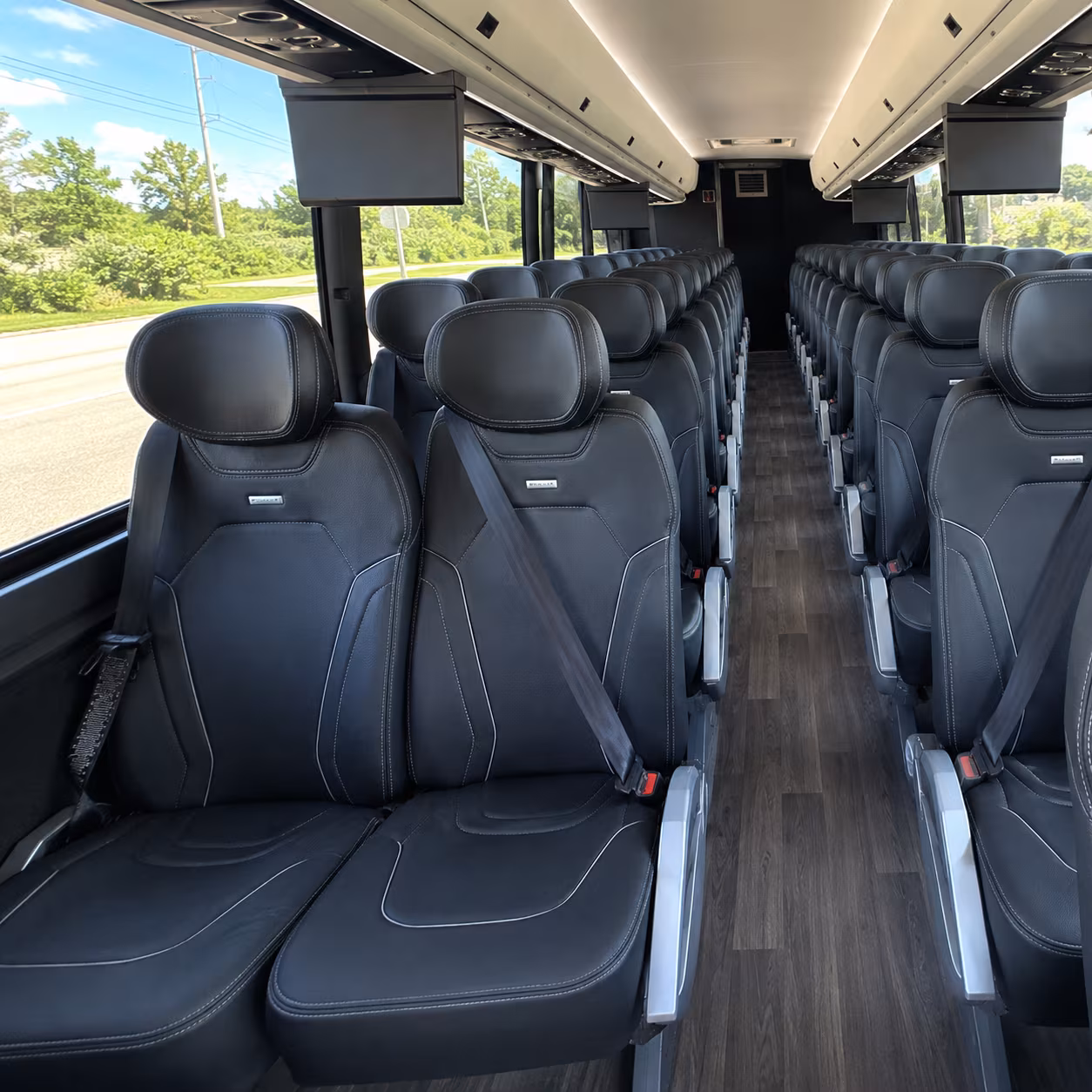 cape coral 47 passenger charter bus inside